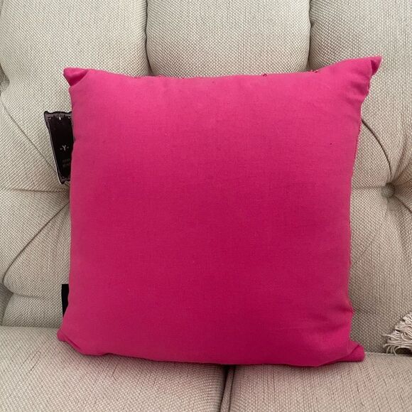 Two Well Dressed Home Beaded Ghost Pillows Hot Pink Tiktok Halloween NWT - Picture 4 of 6